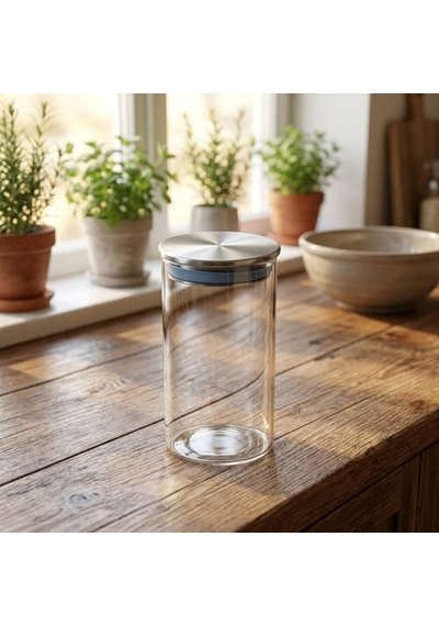 Metal Kapaklı Cam Kavanoz 300 Ml - Sızdırmaz Vakumlu Baharatlık Kahve Ve Kuruyemiş Saklama Kabı Premium Mutfak D Diğer