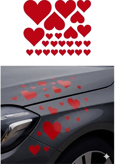 Kalp Sticker Araç Oto Motorsiklet Ayna Uyumlu
