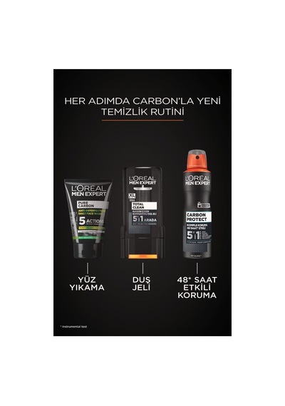 Lexroo Men Expert Carbon Protect Anti Perspirant Sprey Deodorant 150 Ml