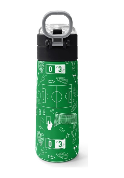 Coral High Kids Yeşil Futbol Desenli Pipetli Ve Direkt İçim Çelik Termos 500 Ml 38129 Yeşil