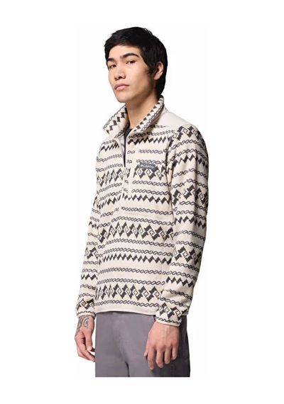 Columbia Sweater Weather Printed Half Zip Iı Kahverengi Erkek Outdoor Polar Ao5809 Kahverengi Koyu