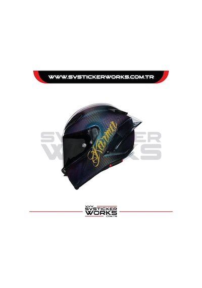 Karma Sticker Kask Sticker Kasklar Uyumlu Tek Yön 1 Adet Altın