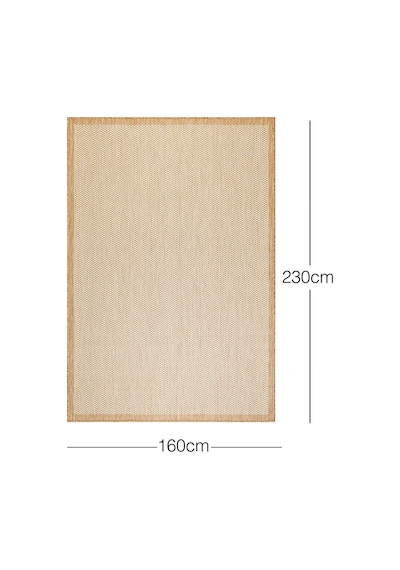 Ocean Home Textile Leke Tutmaz İç Dış Mekan Bej Renk Balıksırtı Halı Kilim 160 X 230 Cm