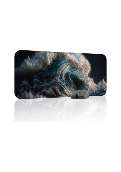 Dalgalar Kaymaz Dikişli Kauçuk Oyuncu Mousepad V2 - 70x30 Xl Gaming Mouse Pad Fare Altlığı