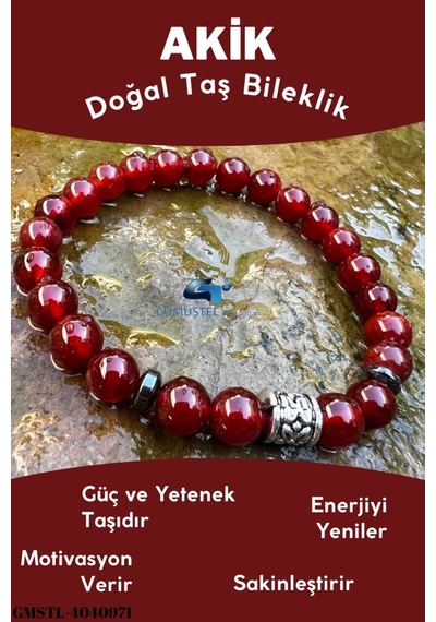 Gümüştel El Sanatları Sertifikalı Doğal Taş Turuncu Akik Bileklik Aaa Kalite Orijinal Doğal Taş Sürpriz Hediyeli Çok Renkli