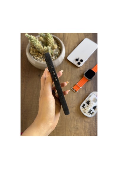 İphone 16 Pro Uyumlu Kadife Yüzeyli Magsafe Uyumlu Premium Kılıf Soocase691 Kahverengi