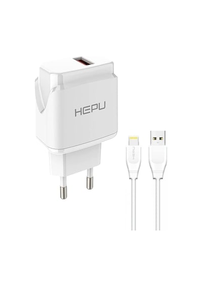 HEPU HP617L 2.1A Seyahat Şarj Aleti USB-Lightning Kablo Set