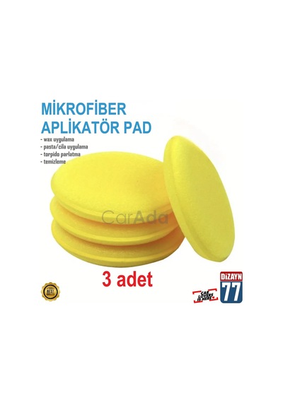 Mikrofiber Wax Pedi, Pasta Cila Ve Torpido Parlatma, Temizleme Aplikatörü 3 Adet