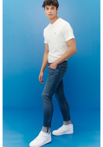 Lee Luke Slim Tapered Esnek Jean Kot Pantolon Mavi