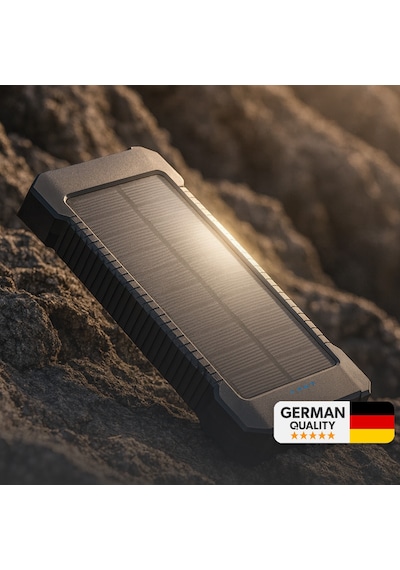 Woyax Güneş Enerjili Solar Powerbank 10000mah Led Işıklı Taşınabilir Batarya Şarj Cihazı Siyah Siyah