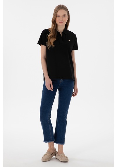 U.S. Polo Assn. Kadın Siyah Basic Polo Yaka Tişört 50305700-VR046 U.S. Polo Assn. Kadın Siyah Basic Polo Yaka Tişört 50305700-VR046