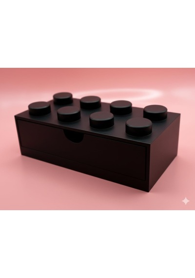 Yapı Oyuncak Tasarımlı Mini Çekmece - Küçük Boy 4x2 Masaüstü Düzenleyici Siyah Diğer