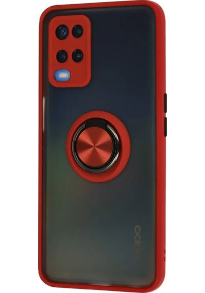 Oppo A54 4g Kılıf Montreal Yüzüklü Silikon Kapak - Kırmızı -