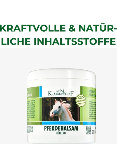 Kräuterhof At Balsamı At Kestanesi Arnica Biberiye Ve Nane Yağından Elde Edilen Değerli Bitki Özlerini Soğutur Ve Canlandırır, 500 Ml Alüminyum Folyo İle Mühürlenmiş Küvet