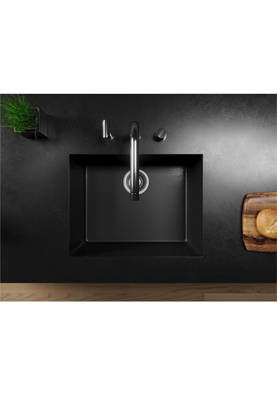 Black Stone Petra 50 x 40 Siyah Granit Eviye