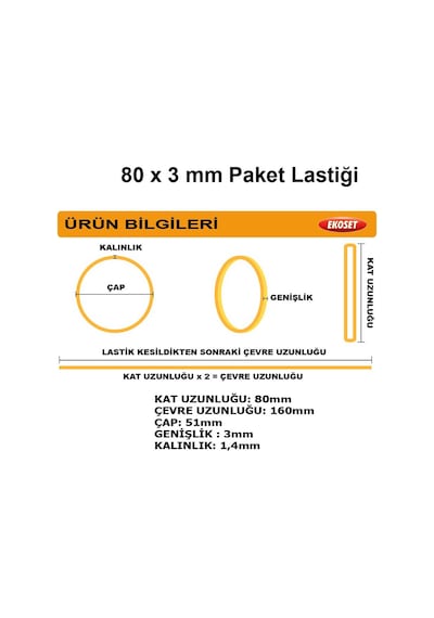 8cm Kalın Kauçuk Paket Lastiği 80mmx3mm 500 Gram