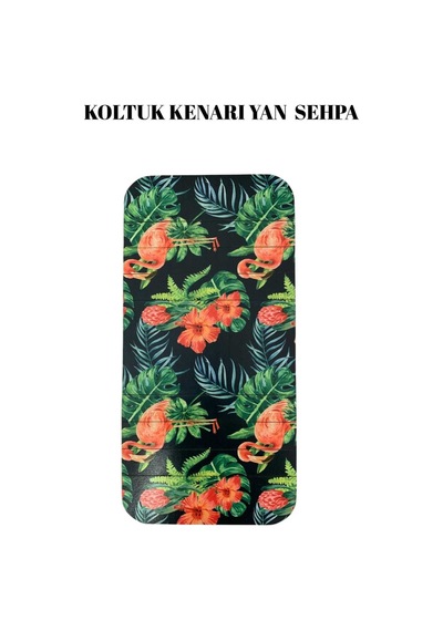 Ahşap Katlanabilir Koltuk Kolçak Tepsisi - Esnek Yan Sehpa Ve Bardak Altlığı - Koltuk Düzenleyici Flamingo
