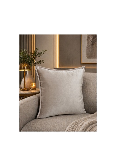 Premium Kumaşlı Açık Vizon Grej Kırlent Kılıfı, Modern Ve Zarif Dekorasyonun Tamamlayıcısıdır. Vizon - 841126134 Vizon