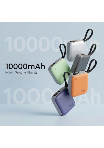 Bix Pb119 10000mah 20w Cep Boyu Dijital Göstergeli Mini Powerbank Taşınabilir Hızlı Şarj Cihazı Turuncu