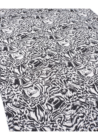 Siyah Gri Desenli Dolgun Esnek Jakarlı Örme Kumaş Hırkalık & Kazaklık 160x110cm-12646 Siyah,gri