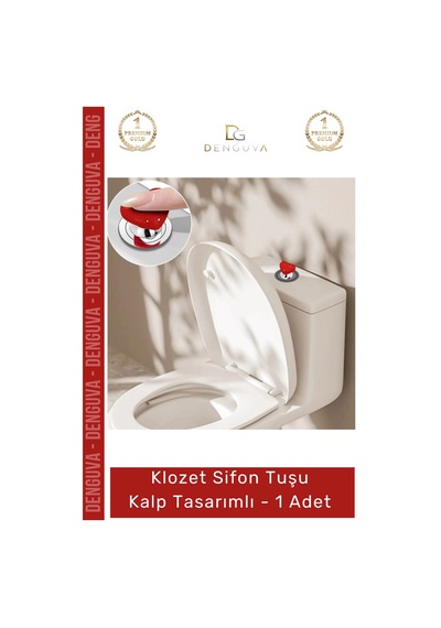 Sifontuşu Estetik Banyo Aksesuarı Modern Dekoratif Pratik Sifon Klozet Sifon Tuşu Kalp Tasarımlı - Çok Renkli