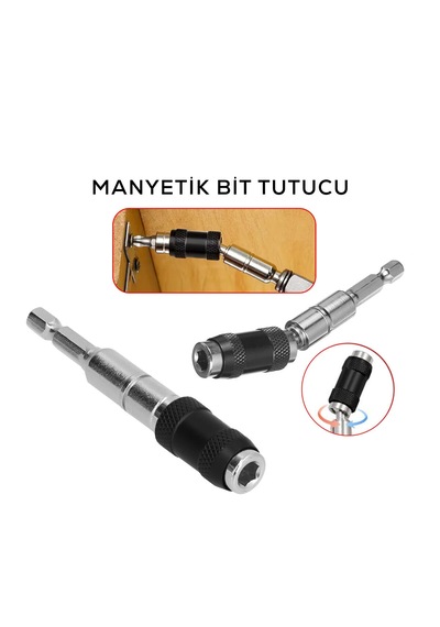 Mafsallı Manyetik Bits Tutucu 1/4 Döner Başlık 0-20 5250