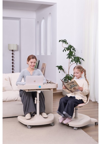 Sfyzone Pro Plus Mobil Çalışma Masası Pembe Gri