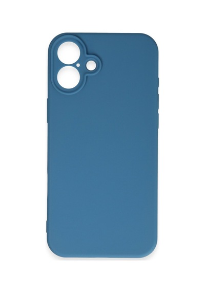 Apple iPhone Uyumlu 16 Plus Kılıf First Silikon - Mavi Bz8683140794798