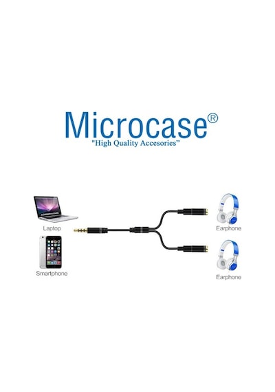 Microcase 3.5 Mm Çift Çıkışlı Kulaklık Çoğaltıcı Kablo - Al2312