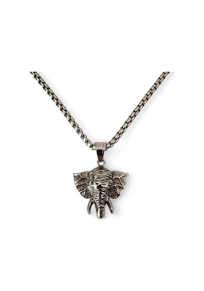 Afrika Fili Çelik Kolye Silver