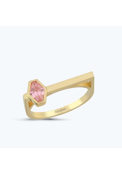 Altınbaş Pembe Taşlı Altın Yüzük Ayz00501-y-25842-p Çok Renkli