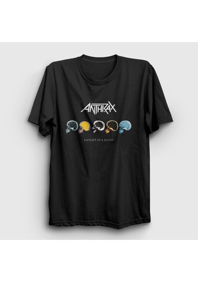 Presmono Unisex Mosh Anthrax T-shirt Siyah