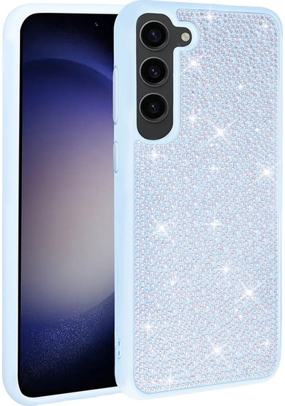 Noktaks - Galaxy Uyumlu S23 Uyumlu - Kılıf Parlak Taşlı Tasarım Ston Kapak - Mavi Açık - T27001 Mavi Açık