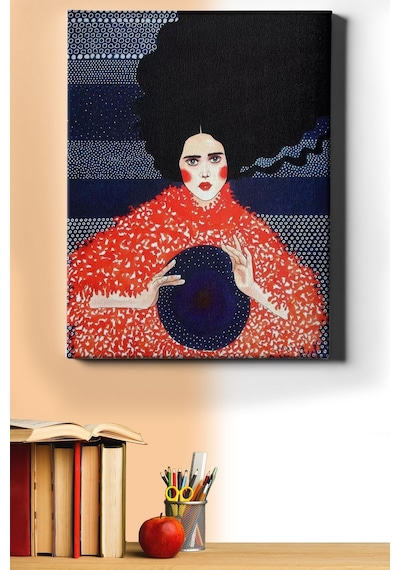 Webstyle Sayılarla Boyama Seti Kasnaklı Mavi Şapkalı Kadın 40 X 50 Cm
