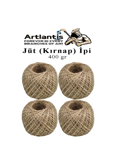 Jüt İpi Kırnap 400 Metre Mumlu Kırnap İplik Jüt İp Kendir İp Süs Naturel Doğal İplik Hasır İplik Çuval İp