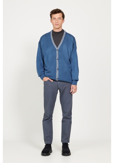 AC&Co / Altınyıldız Classics Erkek Indıgo-grı Melanj Standart Fit Normal Kesim V Yaka Triko Hırka İndigo - Gri Melanj AC&Co / Altınyıldız Classics Erkek Indıgo-grı Melanj Standart Fit Normal Kesim V Yaka Triko Hırka İndigo - Gri Melanj