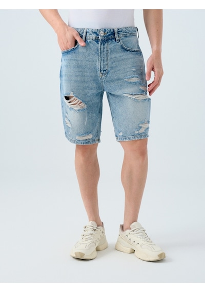 Lf2036216 Erkek Kot&kanvas Şort Oscar Lıght Wash Denim
