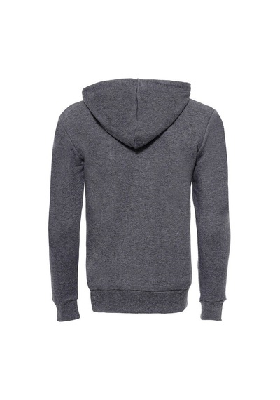 Wessi Kapşonlu Cepli Düz Füme Erkek Sweatshirt Füme