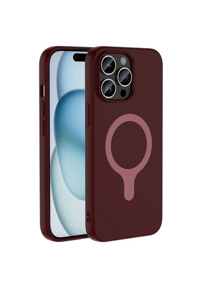 Apple iPhone Uyumlu 14 Pro Max Kılıf M-safe Şarj Özellikli Zore Aris Silikon Kapak - Mürdüm