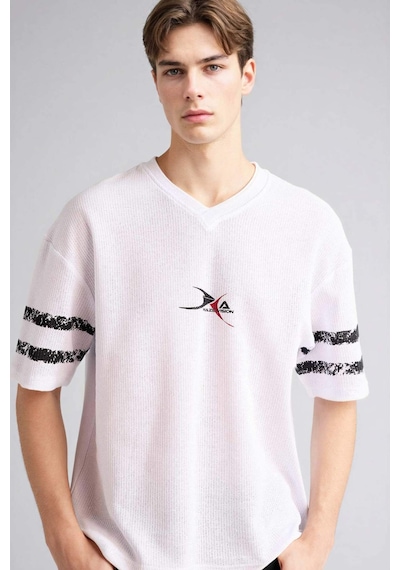 Defacto %100 Pamuk Loose Fit Tişört F8669ax26spwt34 Beyaz-wt34