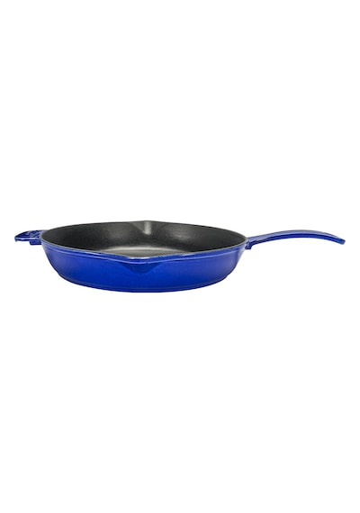 Lava Döküm Çap Ø 28cm. Yuvarlak Kızartma Tavası Döküm Demir Yekpare Saplı Premium Serisi. - Majolica Mavi Lava Döküm Çap Ø 28cm. Yuvarlak Kızartma Tavası Döküm Demir Yekpare Saplı Premium Serisi. - Majolica Mavi
