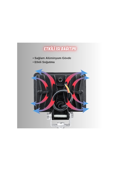 Off Road 3 İnç Led Çalışma Lambası 12-24v Traktör Tır Kamyon Atv Yüksek Performanslı Sis Farı Metal Kasa