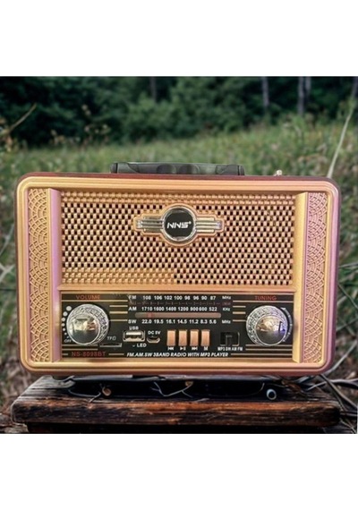 Ns-8098 Retro, Nostaljik, Ahşap Tasarım Bluetooth Hoparlörlü, Şarjlı, Taşınabilir Fm/am Destekli Radyo-445
