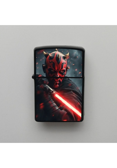 Star Wars Darth Maul Benzinli Siyah Çakmak Magnet Hediye Siyah