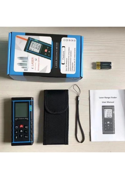 Profesyonel 40 Metre Dijital Lazer Metre Ölçer Lcd Ekran, Su Terazili, Alan Hacim, Pisagor Hesaplama Ve 20 Kayıt Haf 1