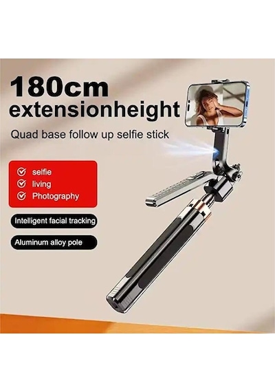 Bluetooth Kumandalı 180cm Tripod Selfie Çubuğu / Go Pro Uyumlu /