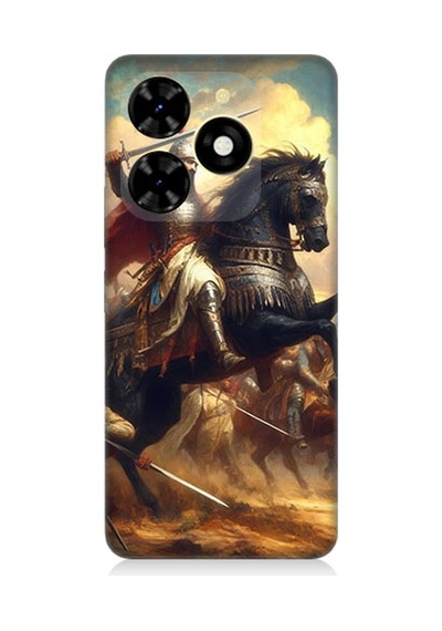 Tecno Spark 20 Uyumlu Şövalye Ve Savaş Desenli Silikon Kılıf
