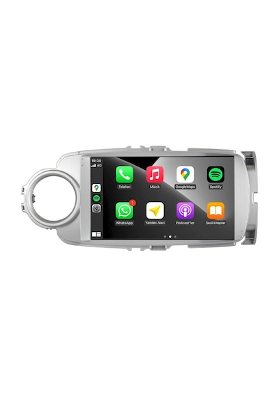 Toyota Yaris Araç Multimedya Android Ekran Carplay Navigasyon Double Teyp 2+32 9" 12-20 Silver Cadence