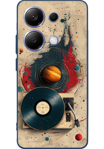 Poco X7 Pro Uyumlu Plak Gezegeni Baskılı Silikon Kılıf Renkli