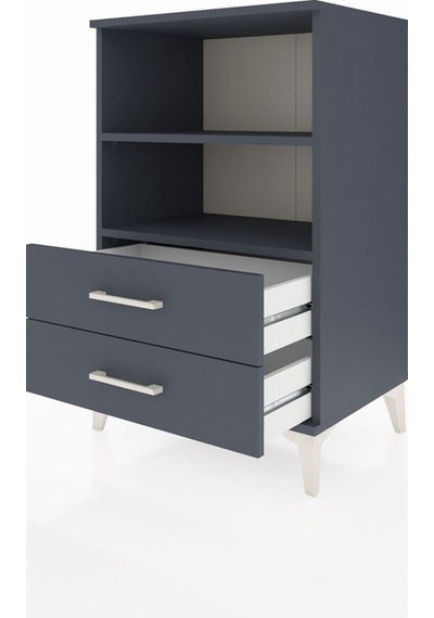 Hyperion Komodin 2 Raflı 2 Çekmeceli 60x44x96 Antrasit-antrasit Antrasit